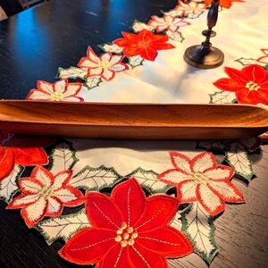 Long Acacia wood cracker/snack holder